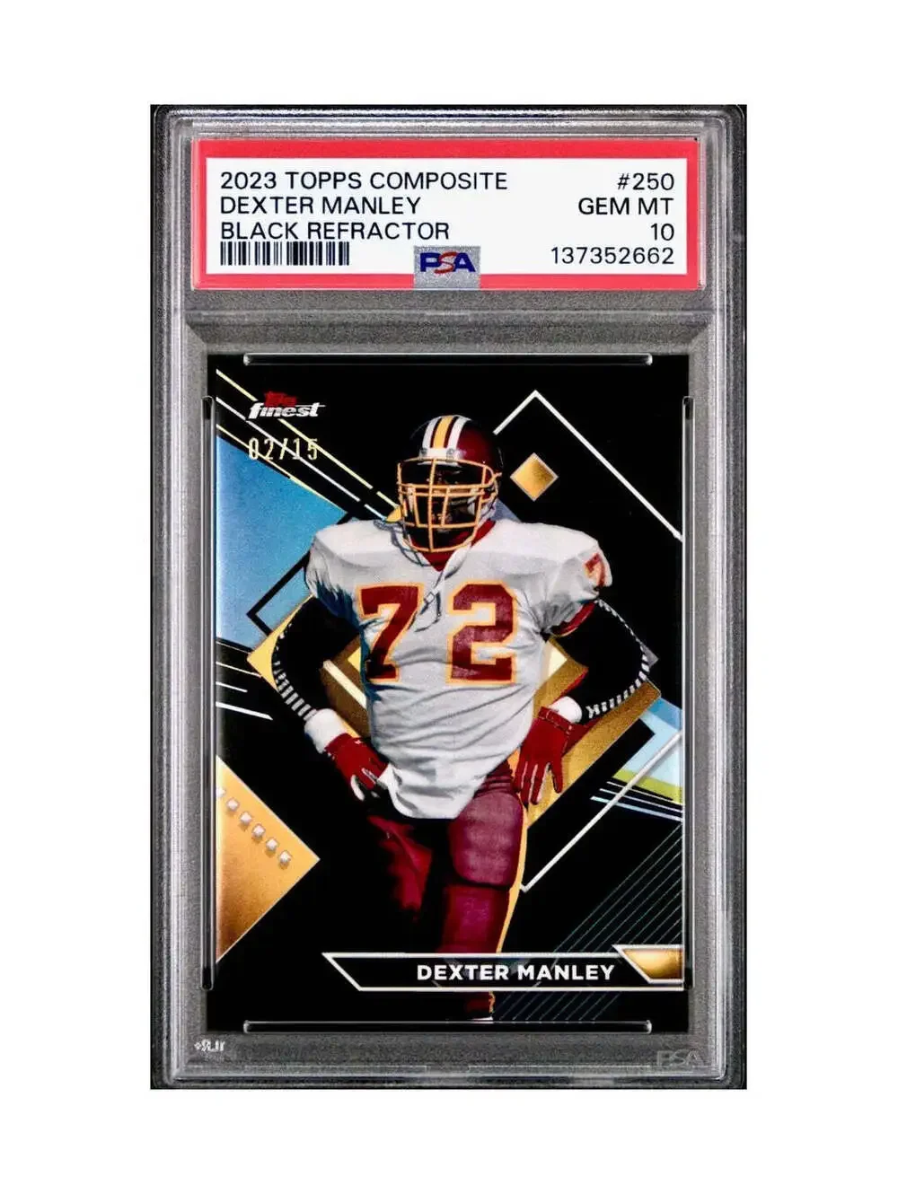 Dexter Manley 2023 Topps Finest 02/15 #250 Black Refractors PSA 10 Gem Mint